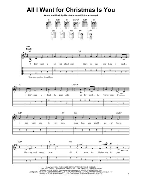mariah carey all i want for christmas chords